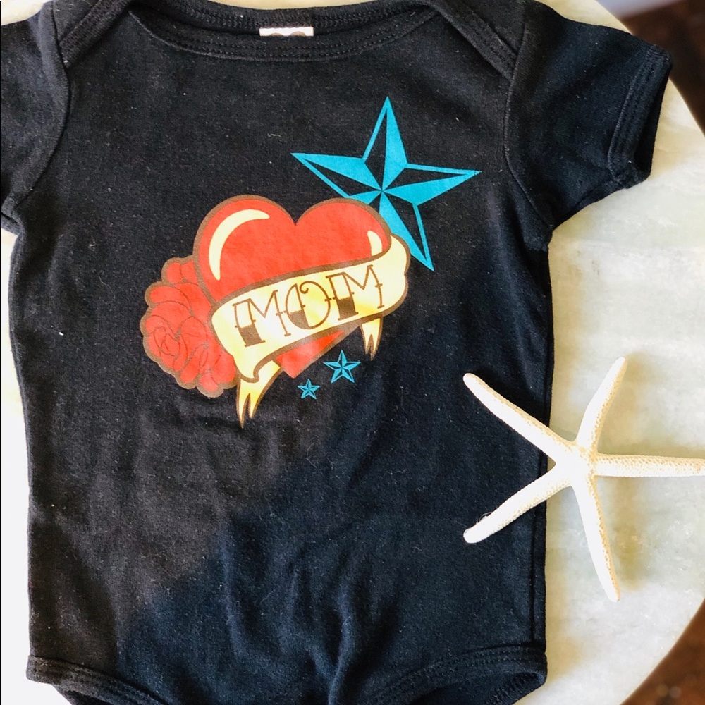 Loungefly MOM Onesie Tattoo Heart Rose Star Black